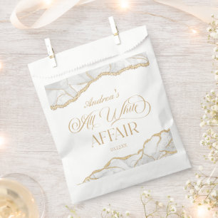 Sachets En Papier Fête d'anniversaire Affaire Tout Blanc Agate Or Bl