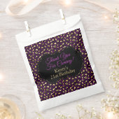Sachets En Papier Fête d'anniversaire avec impression léopard violet (Coupé)