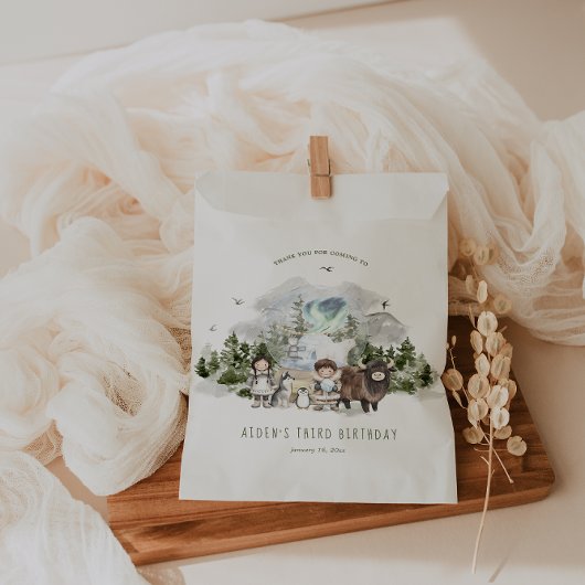 Sachets En Papier Fête d'anniversaire Aventure Arctique
