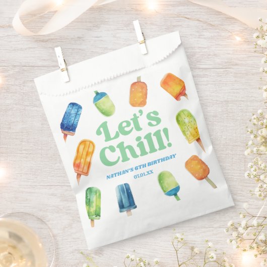 Sachets En Papier Fête d'anniversaire Chill Blue Retro Popsicle (Coupé)