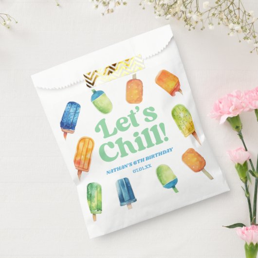 Sachets En Papier Fête d'anniversaire Chill Blue Retro Popsicle (Scellé)