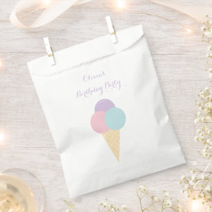 Sachets En Papier Fête d'anniversaire colorée Scoop Pastel à la crèm