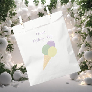 Sachets En Papier Fête d'anniversaire colorée Scoop Pastel à la crèm