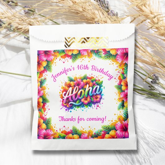 Sachets En Papier Fête d'anniversaire d'Aloha Luau