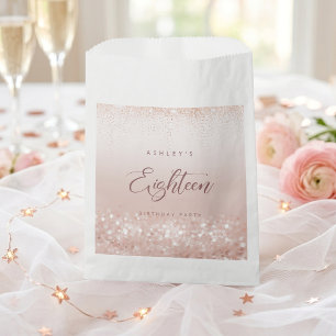 Sachets En Papier Fête d'anniversaire de 18 ans Rose Gold Glitter