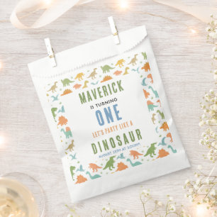 Sachets En Papier Fête d'anniversaire de 1 an de dinosaure Préhist