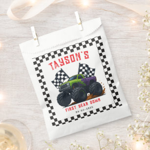 Sachets En Papier Fête d'anniversaire de 1 an de Monster Trucks