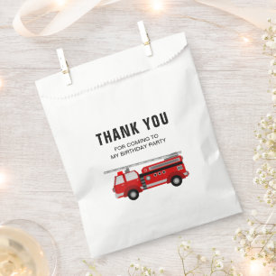 Sachets En Papier Fête d'anniversaire de camion de pompiers