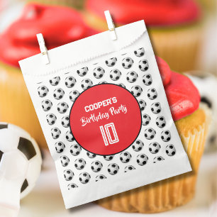 Sachets En Papier Fête d'anniversaire de football Garçon Rouge