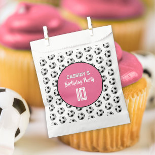 Sachets En Papier Fête d'anniversaire de footballeuse rose