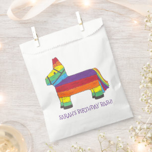 Sachets En Papier Fête d'anniversaire de l'âne arc-en-ciel personnal