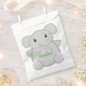 Sachets En Papier Fête d'anniversaire de l'éléphant vert (Coupé)