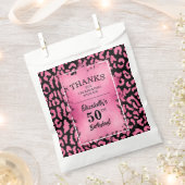 Sachets En Papier Fête d'anniversaire de léopard rose (Coupé)