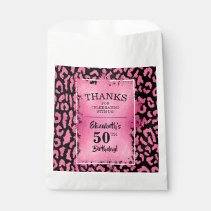 Sachets En Papier Fête d'anniversaire de léopard rose