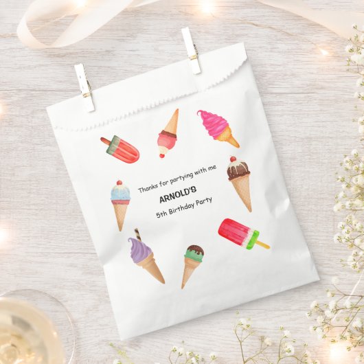 Sachets En Papier Fête d'anniversaire de mariage avec glace (Coupé)