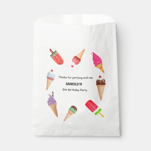 Sachets En Papier Fête d'anniversaire de mariage avec glace (Devant)