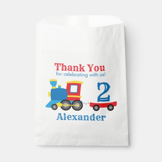 Sachets En Papier Fête d'anniversaire de train mignon (Devant)