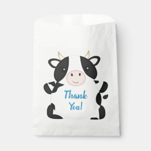 Sachets En Papier Fête d'anniversaire de vache bleue