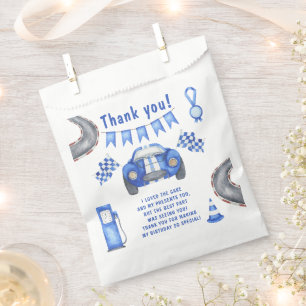 Sachets En Papier Fête d'anniversaire de voiture de course Merci