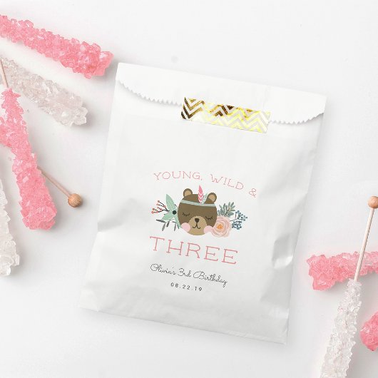 Sachets En Papier Fête d'anniversaire de Young, Wild & Three