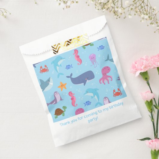 Sachets En Papier Fête d'anniversaire des animaux marins (Scellé)