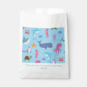 Sachets En Papier Fête d'anniversaire des animaux marins (Devant)