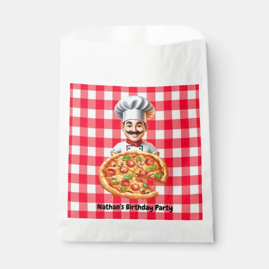 Sachets En Papier Fête d'anniversaire des enfants de Pizza (Devant)