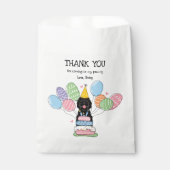 Sachets En Papier Fête d'anniversaire du berceau noir (Devant)