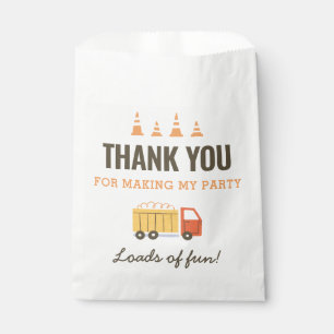 Sachets En Papier Fête d'anniversaire du camion de vidange de const