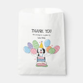 Sachets En Papier Fête d'anniversaire du caniche noir et blanc (Devant)