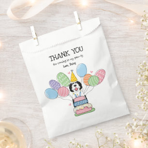 Sachets En Papier Fête d'anniversaire du caniche noir et blanc