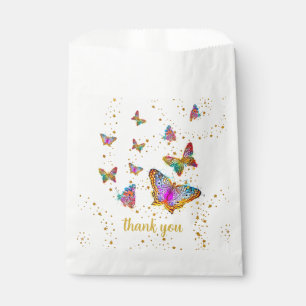Sachets En Papier Fête d'anniversaire du papillon brillant coloré
