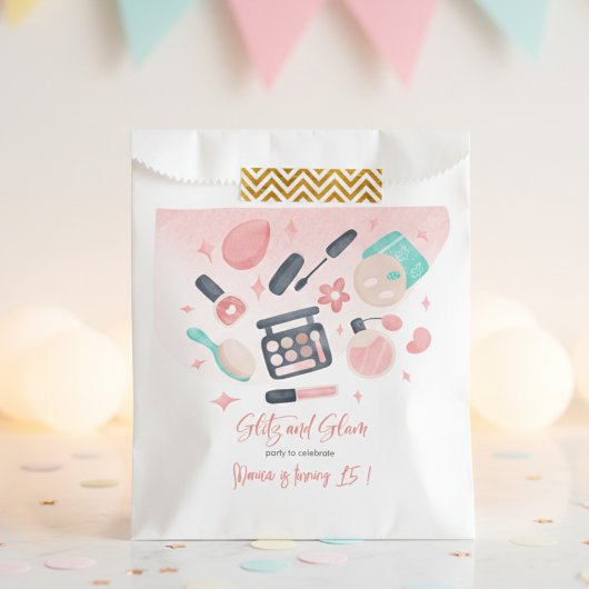 Sachets En Papier Fête d'anniversaire du spa de beauté glitz et glam