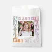 Sachets En Papier Fête d'anniversaire pastel moderne en arc-en-ciel (Devant)