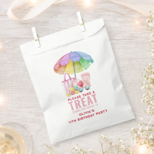 Sachets En Papier Fête d'anniversaire Piscine Rose Merci