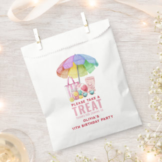 Sachets En Papier Fête d'anniversaire Piscine Rose Merci