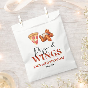 Sachets En Papier Fête d'anniversaire Pizza et Ailes