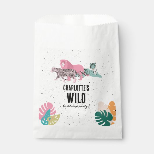 Sachets En Papier Fête d'anniversaire sauvage Jungle Animaux Anniver (Devant)