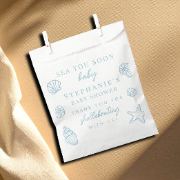 Sachets En Papier Fête de Bébé Bleu Marin Poussiéreux Vous Bientôt M