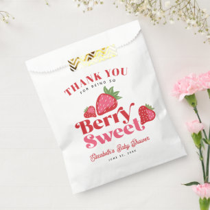 Sachets En Papier Fête de Bébé Rose Rouge Fraise Sucrée