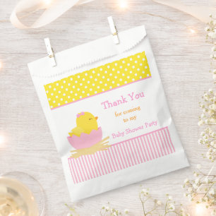 Sachets En Papier Fête de douche de fille rose mignonne