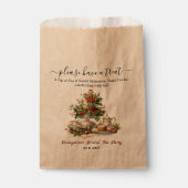 Sachets En Papier Fête de douche de mariée de Noël holly Tea Time  (Devant)