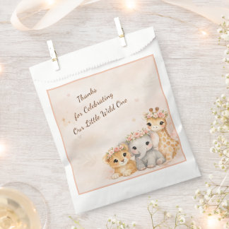 Sachets En Papier Fête de Fille Safari Petite Sauvageonne Baby Showe