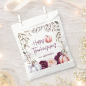 Sachets En Papier fête de grâces à l'automne fleuri citrouille (Coupé)