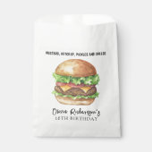 Sachets En Papier Fête de hamburger aquarelle Anniversaire (Devant)
