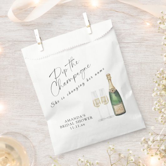 Sachets En Papier Fête de mariage avec Champagne à faire sauter (Coupé)