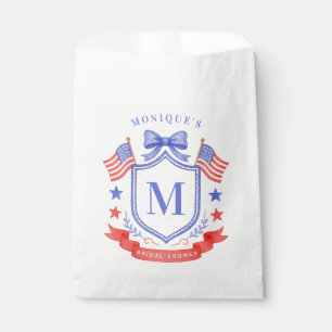 Sachets En Papier Fête de mariage avec monogramme Rouge Blanc & Je F
