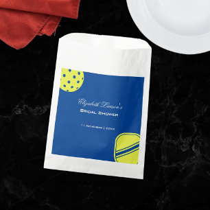 Sachets En Papier Fête de Mariage des Amoureux de Pickleball Néon Bl