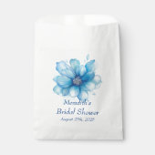 Sachets En Papier Fête de mariage élégante aux fleurs bleues (Devant)
