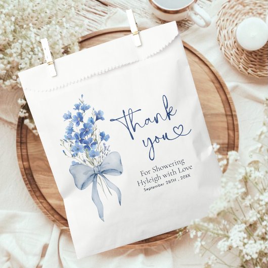 Sachets En Papier Fête de Mariage Élégante aux Hydrangeas Bleu Pouss